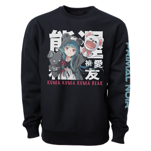Primal Noir Anime Sweatshirts Kuma Kuma Kuma Bear: Yuna Kanji Anime Sweatshirt