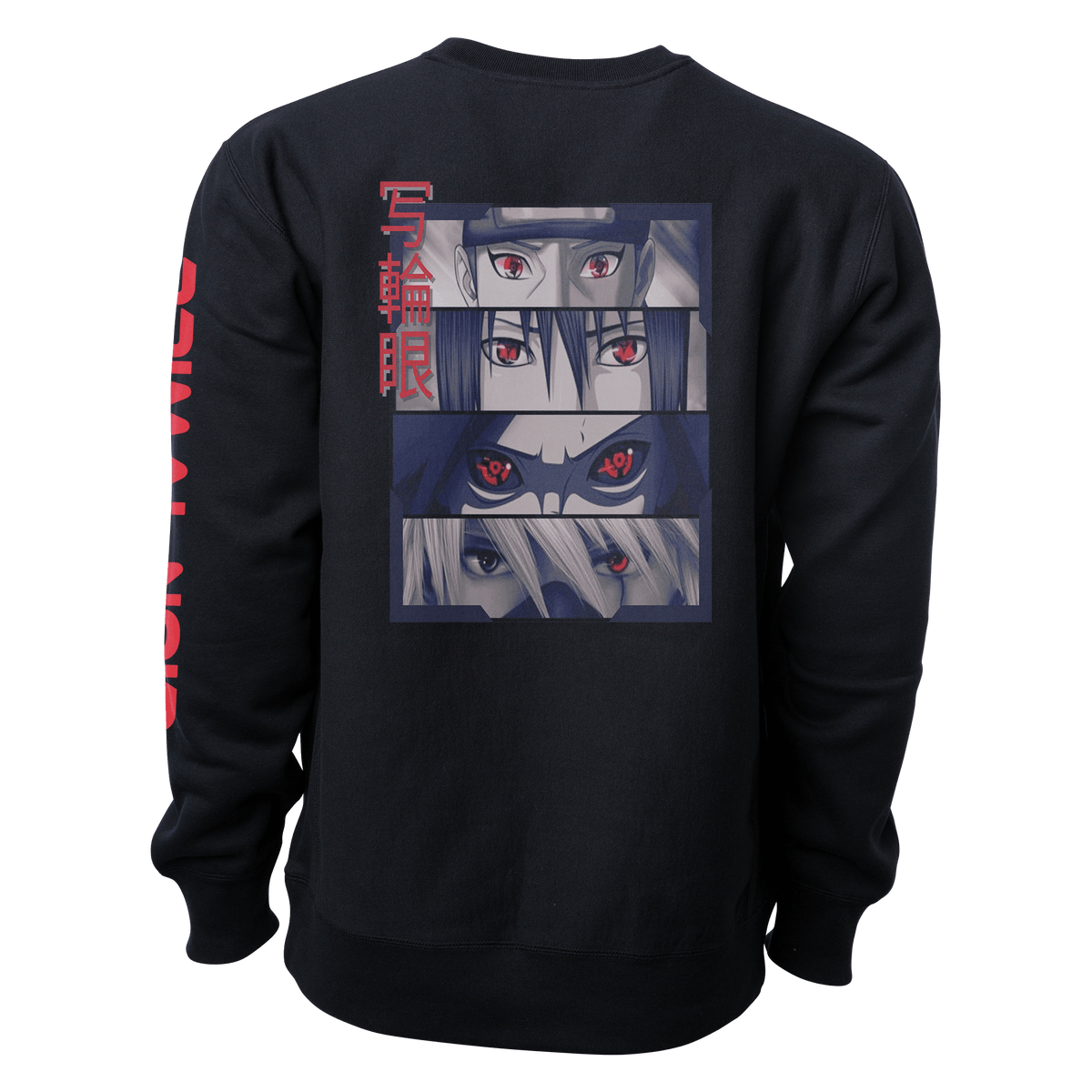 Primal Noir Anime Sweatshirts Naruto: Uchiha Clan Mirror Wheel Sharingan Anime Sweatshirt