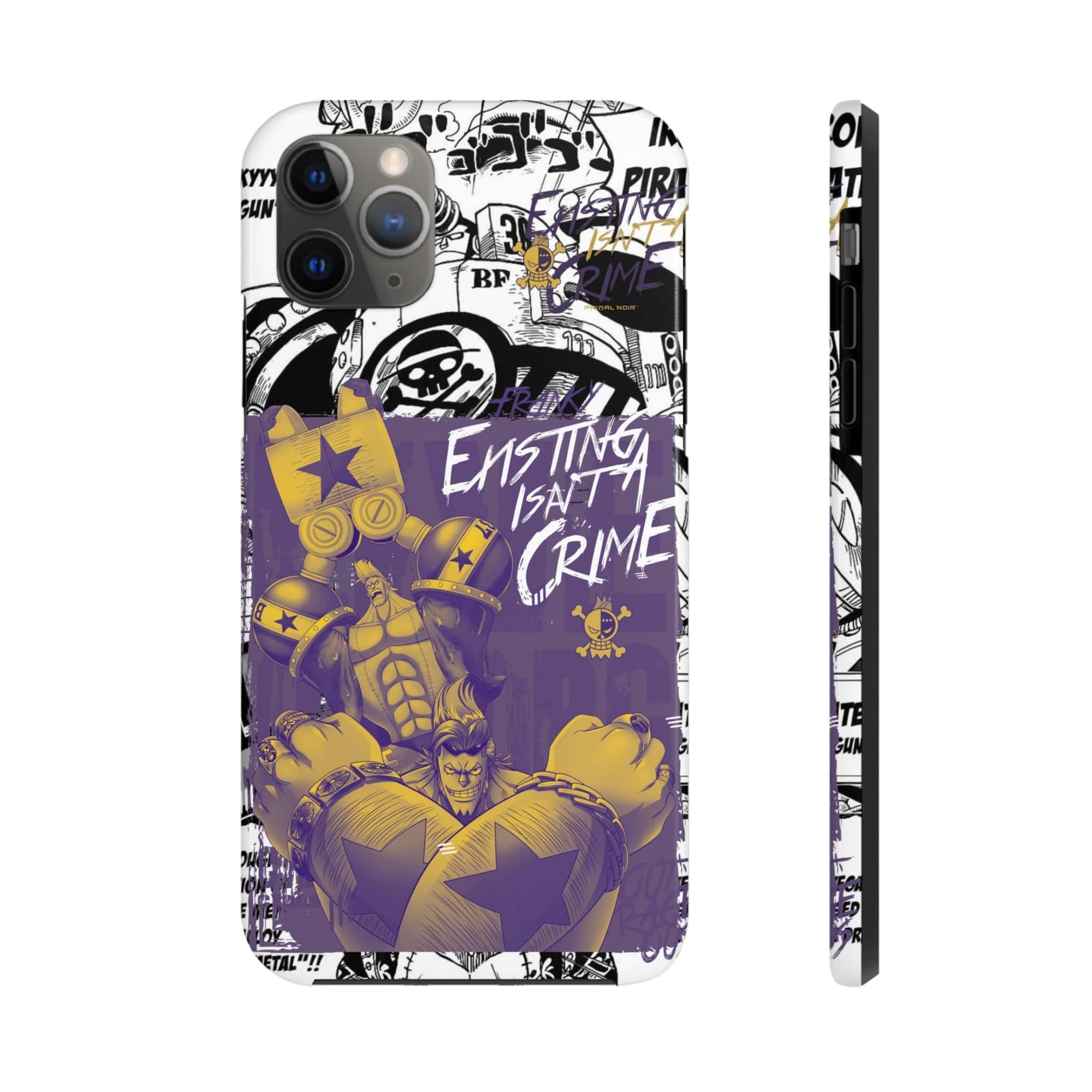 Printify Anime Phone Case iPhone 11 Pro Max One Piece: Franky “Existing Isn't A Crime” Anime Phone Case